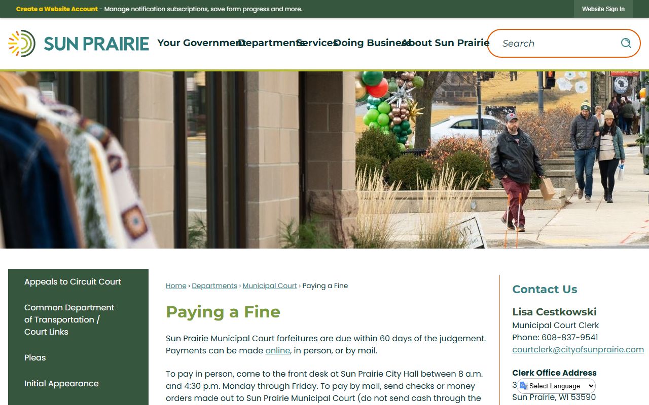 Sun Prairie bankruptcy records municipal court payment image