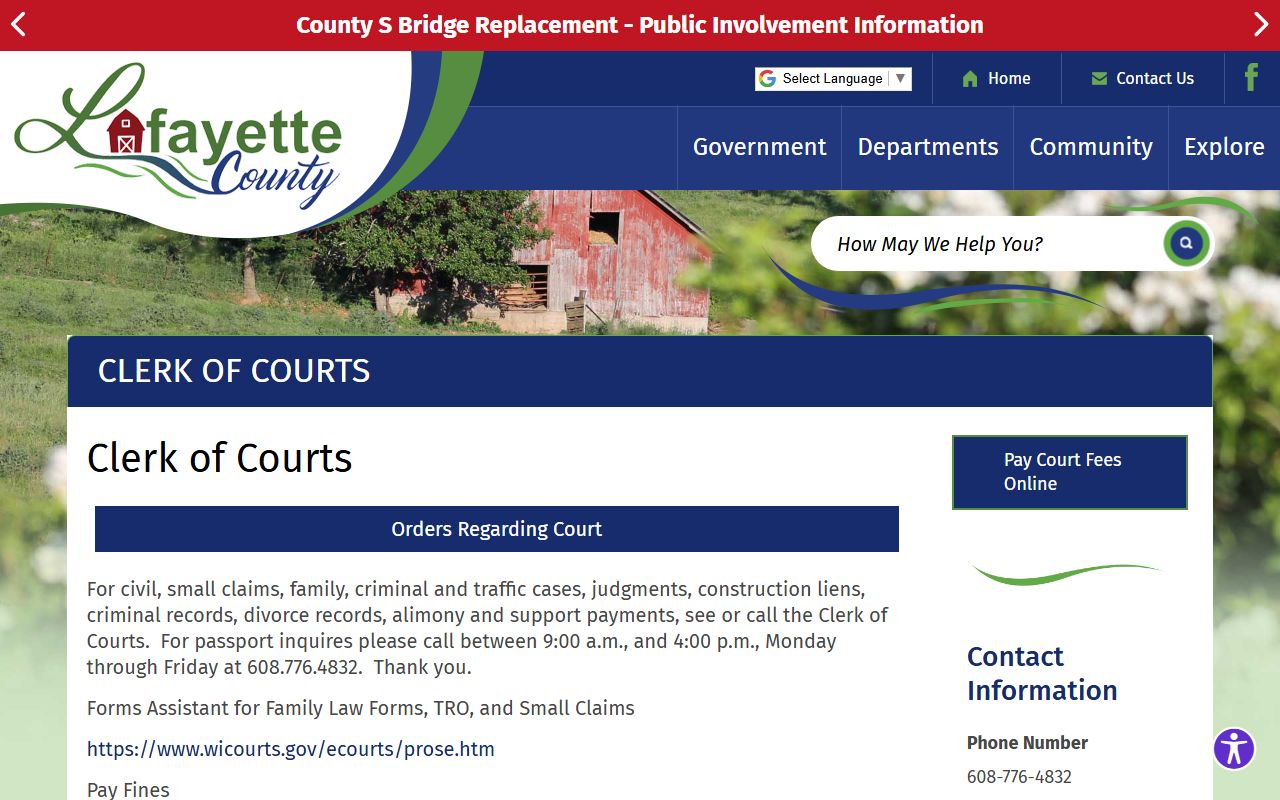 Lafayette County bankruptcy records clerk office