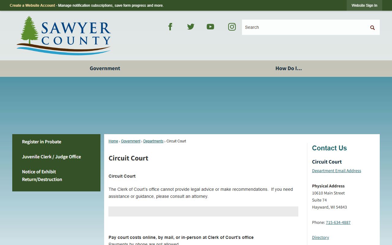Sawyer County bankruptcy records circuit court image