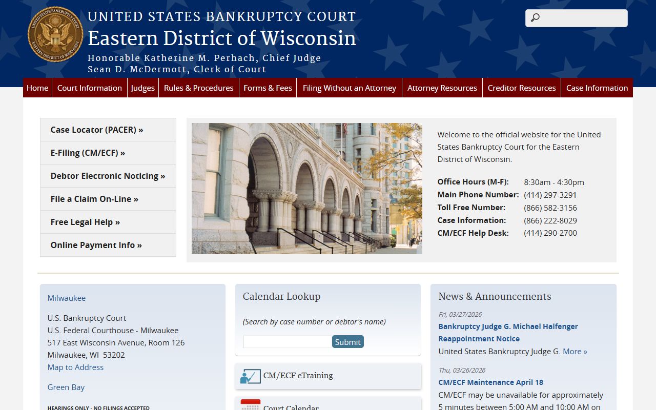 Wisconsin Bankruptcy Records eastern district overview